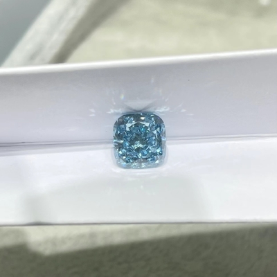 कुशन ब्रिलियंट कट 1.17ct ब्लू डायमंड लैब ग्रोन कलर्ड डायमंड्स VS1
