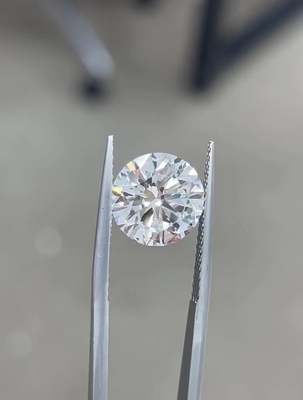10 मोह्स रंगहीन गोल चमकदार कट सीवीडी प्रयोगशाला में उगाए गए हीरे 2.5ct-3ct